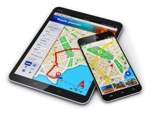 Digital tablet and smartphone with GPS maps